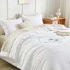 Picture of Litanika White Oversized King Comforter Set Super King Plus Size, 3 Pieces Lightweight Solid Bedding Comforter Set, All Season Fluffy Bed Set (128x120In Comforter & 2 Pillowcases)