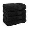 Picture of Cotton Paradise 100% Cotton Turkish Washcloths for Bathroom 4 Piece Soft Absorbent Small Hand Face Towels Fluffy Wash Rags for Body, Black Wash Cloths