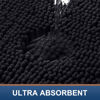 Picture of Smiry Luxury Chenille Toilet Rugs U-Shaped 24x20, Soft Absorbent Non-Slip Contour Bathroom Rugs for Toilet, Machine Washable Contoured Bath Mats, Black