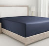 Picture of California King Fitted Sheet Cotton Soft, 100% Cotton, 400 Sateen, No Pop-Off Elastic, Deep Pocket, Durable Fitted Sheet with Head & Foot Tags (California King, Indigo Navy Blue)
