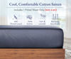 Picture of California King Fitted Sheet Cotton Soft, 100% Cotton, 400 Sateen, No Pop-Off Elastic, Deep Pocket, Durable Fitted Sheet with Head & Foot Tags (California King, Indigo Navy Blue)