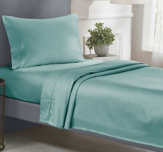 Picture of California Design Den Softest 100% Cotton Sheets, Twin Sheets Set, 3 Pc, 400 Thread Count Sateen, Dorm Rooms & Adults, Deep Pocket Sheets, Cooling Sheets, Twin Bed Sheets (Teal)