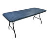 Picture of Covers For The Home Deluxe Elastic Edged Flannel Backed Vinyl Fitted Table Cover - Fashion Diamond (Blue) Pattern - Banquet - 5' x 30"