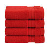 Picture of Cotton Paradise 100% Cotton Turkish Washcloths for Bathroom, 4 Piece Soft Absorbent Small Hand Face Towels Fluffy Wash Rags for Body, Red Wash Cloths