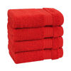 Picture of Cotton Paradise 100% Cotton Turkish Washcloths for Bathroom, 4 Piece Soft Absorbent Small Hand Face Towels Fluffy Wash Rags for Body, Red Wash Cloths