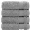 Picture of Cotton Paradise 100% Cotton Turkish Washcloths for Bathroom, 4 Piece Soft Absorbent Small Hand Face Towels Wash Rags for Body, Light Gray Wash Cloths