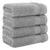 Picture of Cotton Paradise 100% Cotton Turkish Washcloths for Bathroom, 4 Piece Soft Absorbent Small Hand Face Towels Wash Rags for Body, Light Gray Wash Cloths