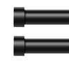 Picture of VOIIY 2 Pack Curtain Rods for Windows 18 to 45 Inch(1.5-3.75 Feet),Black 1'' Diameter Drapery Rods with End Cap Style Design,Modern Adjustable Heavy Duty Curtain Rod,Size:18''-45''
