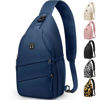 Picture of Pritent Crossbody Bags for Women Men Trendy Sling Bag Bakpack Casual Chest Bag with Convertible Shoulder Strap Travel Cross Body Bag for Hiking Traveling Outdoors(Navy Blue)