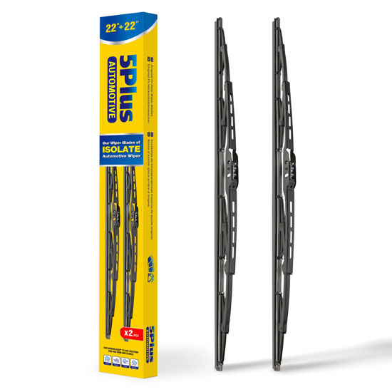 Picture of 5 PLUS® 22" Wiper Blades 2 Pack Replacement for Ford F150 F250 F350 F450 F550 2023 2022 2021 2020 2019 2018 2017 2016 2015 2014 2013-2009-OEM Quality Premium All-Season Windshield Wiper Blades