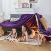 Picture of NEWCOSPLAY Super Soft King Blanket Dark Purple Premium Silky Flannel Fleece Leaves Pattern Lightweight Bed Blanket All Season Use (Dark Purple, King(90"x110"))