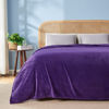 Picture of NEWCOSPLAY Super Soft King Blanket Dark Purple Premium Silky Flannel Fleece Leaves Pattern Lightweight Bed Blanket All Season Use (Dark Purple, King(90"x110"))