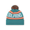 Picture of FOCO Miami Dolphins NFL Logo Stripe Pom Beanie Hat, Team Color