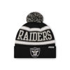Picture of FOCO Las Vegas Raiders NFL Logo Stripe Pom Beanie Hat, Team Color