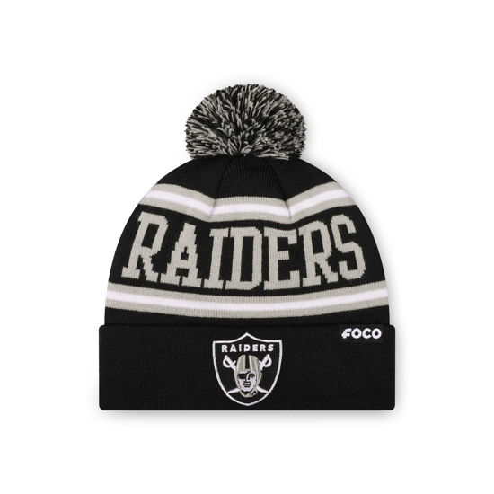 Picture of FOCO Las Vegas Raiders NFL Logo Stripe Pom Beanie Hat, Team Color