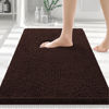 Picture of Smiry Luxury Chenille Bathroom Rugs 24x16, Extra Soft and Absorbent Shaggy Bath Mat, Machine Washable, Non-Slip Plush Carpet Runner for Tub, Shower, and Floor, Home Decor Accessories, Brown
