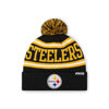 Picture of FOCO Pittsburgh Steelers NFL Logo Stripe Pom Beanie Hat, Team Color
