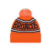 Picture of FOCO Denver Broncos NFL Logo Stripe Pom Beanie Hat, Team Color