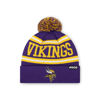 Picture of FOCO Minnesota Vikings NFL Logo Stripe Pom Beanie Hat, Team Color