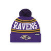 Picture of FOCO Baltimore Ravens NFL Logo Stripe Pom Beanie Hat, Team Color