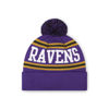 Picture of FOCO Baltimore Ravens NFL Logo Stripe Pom Beanie Hat, Team Color
