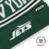 Picture of FOCO New York Jets NFL Logo Stripe Pom Beanie Hat, Team Color
