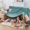 Picture of NEWCOSPLAY Super Soft King Blanket Light Teal Premium Silky Flannel Fleece Leaves Pattern Lightweight Bed Blanket All Season Use (Light Teal, King(90"x110"))