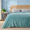 Picture of NEWCOSPLAY Super Soft King Blanket Light Teal Premium Silky Flannel Fleece Leaves Pattern Lightweight Bed Blanket All Season Use (Light Teal, King(90"x110"))
