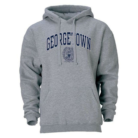 Picture of Barnesmith Georgetown University GU Bulldog Hooded Sweatshirt, Heritage, Charcoal Grey, Small