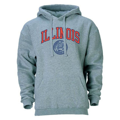 Picture of Barnesmith University of Illinois UIUC Illini Hooded Sweatshirt, Heritage, Charcoal Grey, Small