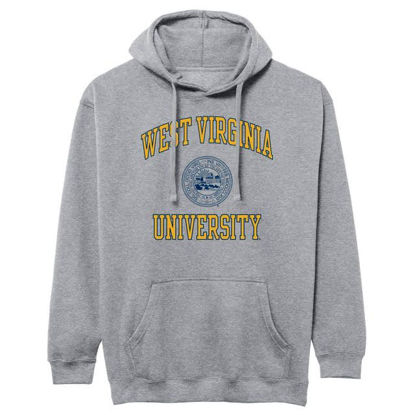 Picture of Barnesmith West Virginia University WVU Mountaineer Hooded Sweatshirt, Heritage, Charcoal Grey, Large