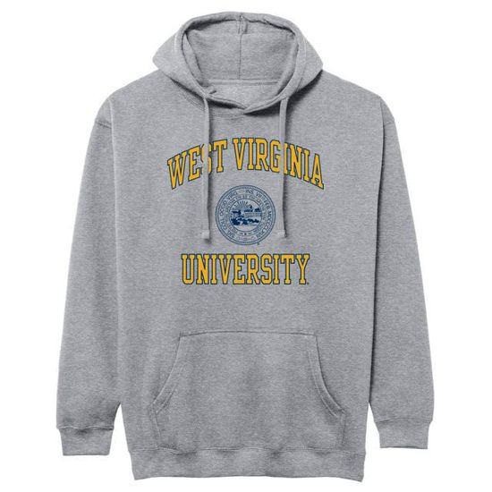 Picture of Barnesmith West Virginia University WVU Mountaineer Hooded Sweatshirt, Heritage, Charcoal Grey, Large