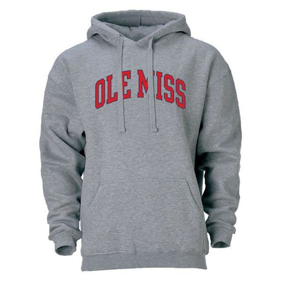 Picture of Barnesmith University of Mississippi Ole Miss Rebels Hooded Sweatshirt, Heritage, Charcoal Grey, Small