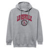 Picture of Barnesmith University of Louisville UofL Cardinal Bird Hooded Sweatshirt, Heritage, Charcoal Grey, Small