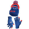 Picture of Ultra Game NFL Official Adults Unisex Super Soft Winter Beanie Knit Hat With Extra Warm Touch Screen Gloves, Buffalo Bills, Team Color 2, 1SIZE