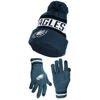 Picture of Ultra Game NFL Official Adults Unisex Super Soft Winter Beanie Knit Hat With Extra Warm Touch Screen Gloves, Philadelphia Eagles, Team Color 1, 1SIZE