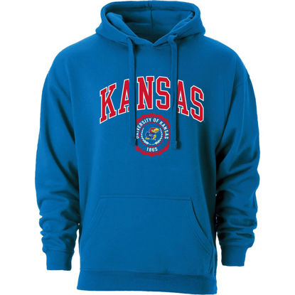 Picture of Barnesmith University of Kansas KU Jayhawks Hooded Sweatshirt, Heritage, Royal Blue, Small