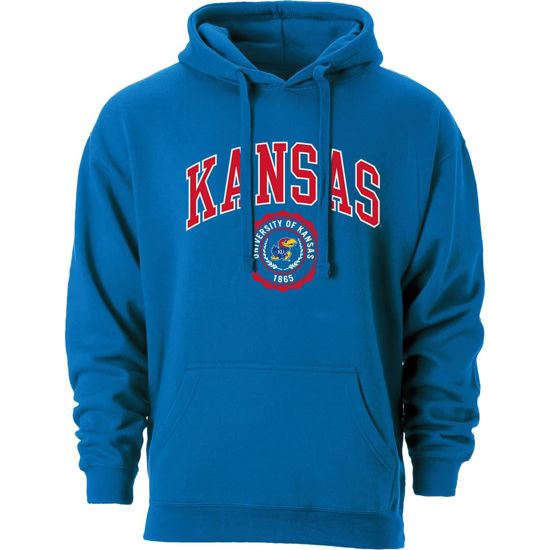 Picture of Barnesmith University of Kansas KU Jayhawks Hooded Sweatshirt, Heritage, Royal Blue, X-Large