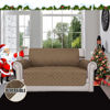 Picture of Easy-Going Reversible Loveseat Couch Cover for 2 Cushion Couch Sofa Cover for Dogs Water Resistant Furniture Protector with Foam Sticks Elastic Straps for Pet (Loveseat, Camel/Ivory)