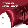 Picture of MR&HM Satin Pillowcase for Hair and Skin, Silk Satin Pillowcase 2 Pack, Standard Size Pillow Cases Set of 2, Silky Pillow Cover with Envelope Closure (20x26, Burgundy)