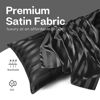 Picture of MR&HM Satin Pillowcase for Hair and Skin, Silk Satin Pillowcase 2 Pack, King Size Pillow Cases Set of 2, Silky Pillow Cover with Envelope Closure (20x36, Black Striped)