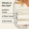 Picture of King 6 Piece Sheet Set - Breathable & Cooling Sheets - Hotel Luxury Bed Sheets - 1 Flat Sheet, 1 Fitted Sheet & 4 Pillowcases - Deep Pocket - Easy Fit, Soft & Wrinkle Free - King Off White Sheets