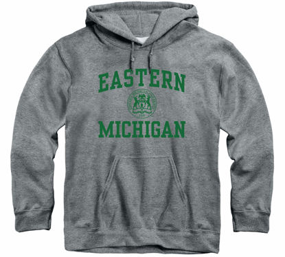 Picture of Barnesmith Eastern Michigan University Eagles Hooded Sweatshirt, Heritage, Charcoal Grey, Small