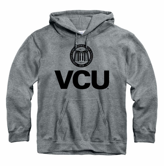 Picture of Barnesmith Virginia Commonwealth University Rams Hooded Sweatshirt, Heritage, Charcoal Grey, Medium