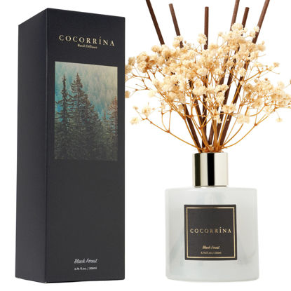 Picture of Cocorrína Reed Diffuser Sets, 6.7 oz. Black Forest Diffuser with Sticks Home Fragrance Reed Diffuser for Bathroom Shelf Decor