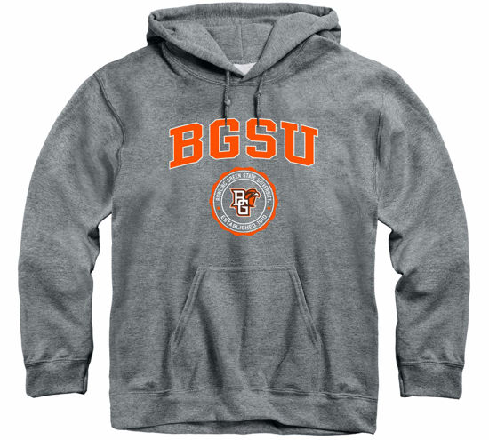 Picture of Barnesmith Bowling Green State University Falcons Hooded Sweatshirt, Heritage, Charcoal Grey, Large