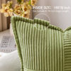 Picture of MIULEE Corduroy Pillow Covers with Splicing Set of 2 Super Soft Couch Pillow Covers Broadside Striped Decorative Textured Throw Pillows for Spring Cushion Bed Livingroom 18x18 inch Green