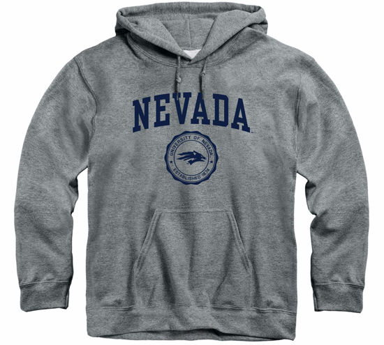 Picture of Barnesmith University of Nevada at Reno Wolfpack Hooded Sweatshirt, Heritage, Charcoal Grey, Small