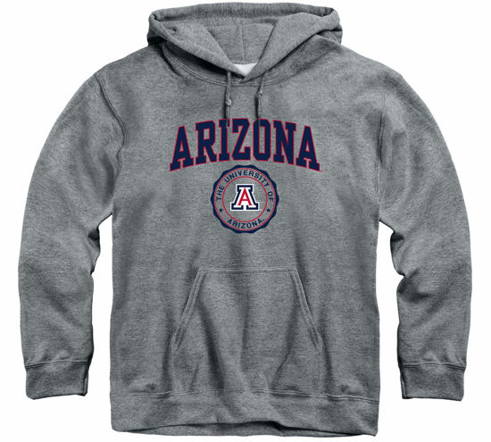 Picture of Barnesmith University of Arizona Wildcats Hooded Sweatshirt, Heritage, Charcoal Grey, Small
