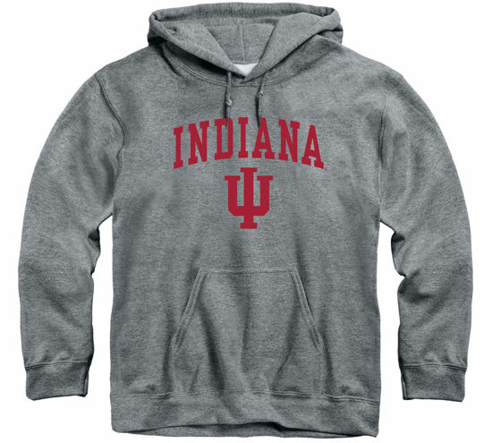 Picture of Barnesmith IU Indiana University Hoosiers Hooded Sweatshirt, Heritage, Charcoal Grey, Small